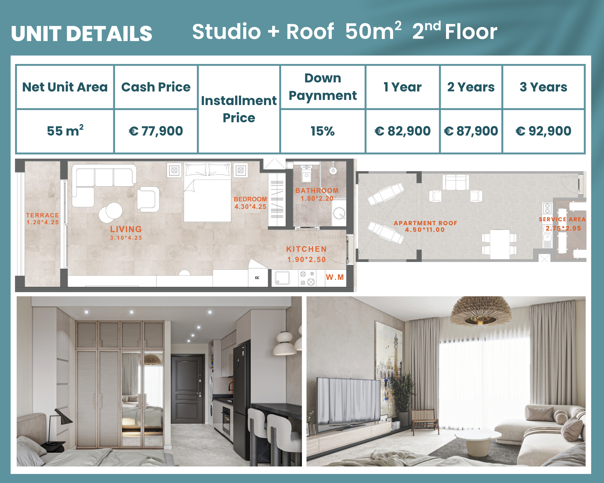 Original Larimar Suites Roof Studio floor plan
